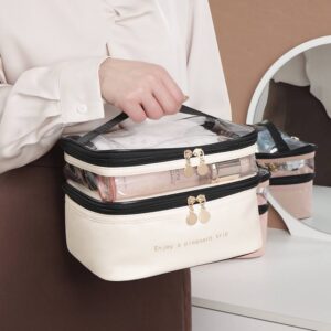 کیف آرایشی دو طبقه چرمی